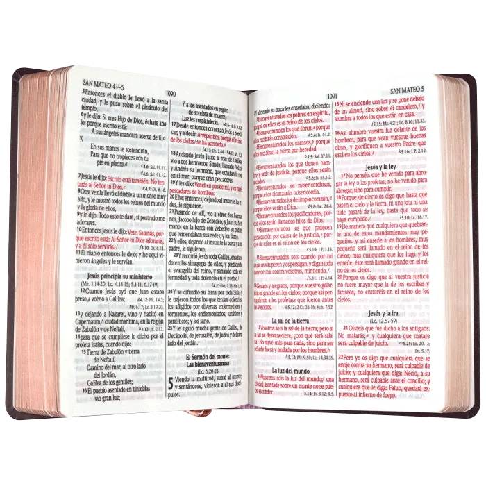 Biblia Reina Valera 1960 Mediana Letra Grande Tapa Dura Rosas - Imagen 4