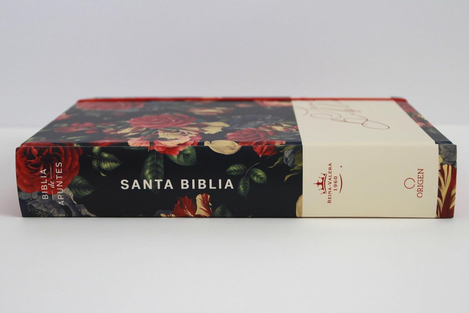 Biblia de Apuntes RVR 1960 Tapa dura Azul oscuro con flores - Imagen 7