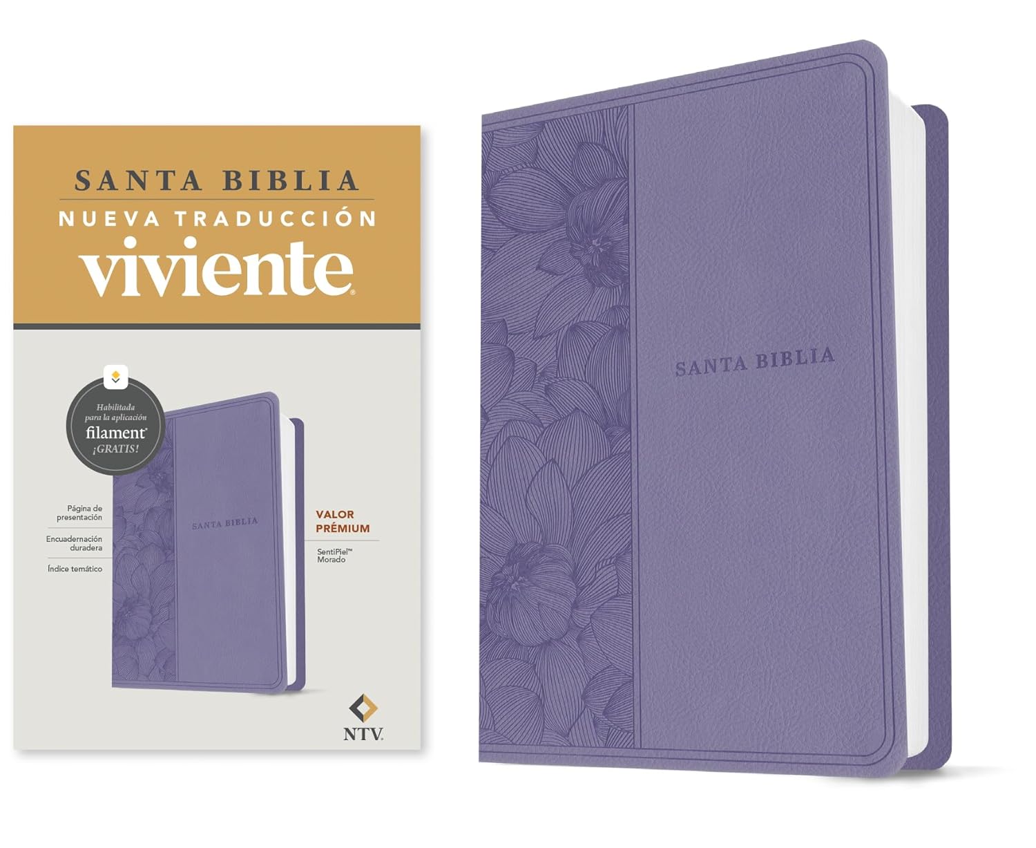 Biblia NTV Lavanda Valor Premium Filament - Imagen 2
