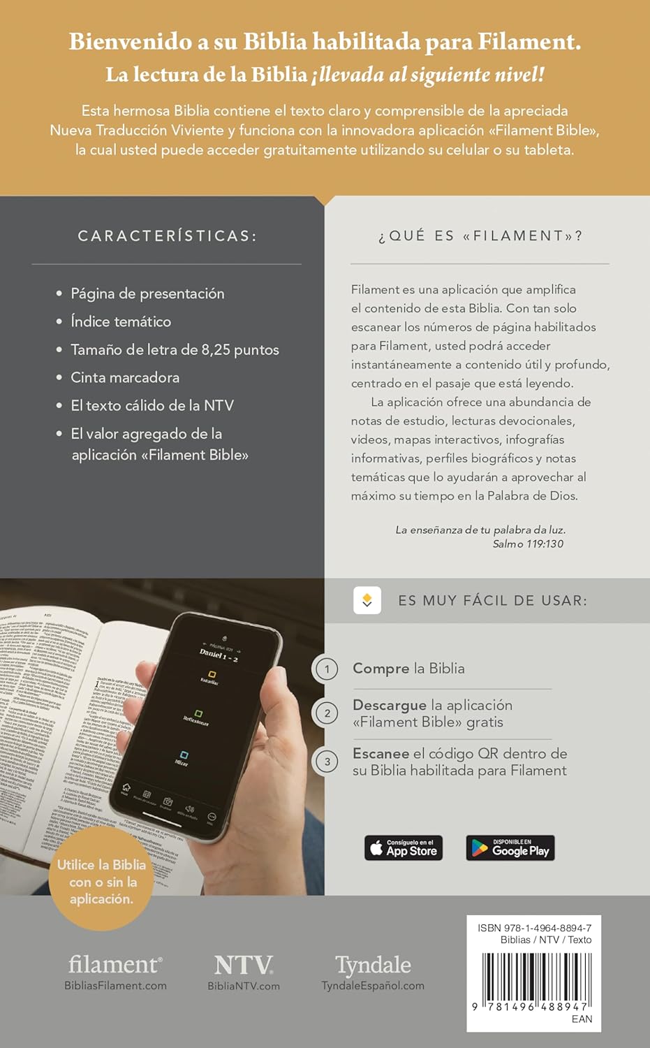 Biblia NTV Lavanda Valor Premium Filament - Imagen 8