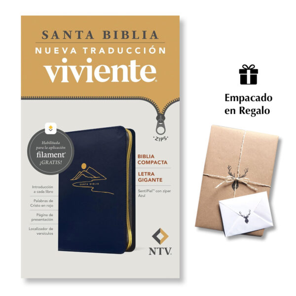 Biblia Compacta NTV Azul Letra Gigante Cierre - Filament