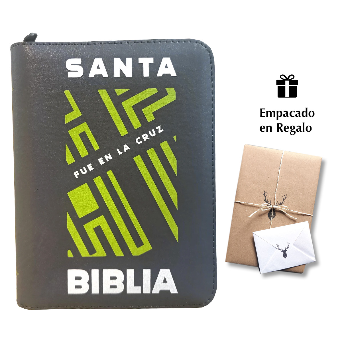 Biblia Reina Valera 1960 mediana RVR Letra Grande 11 puntos Gris Con Ayudas Digitales