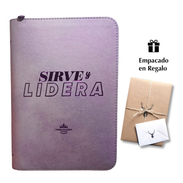 Biblia RVR60 Sirve y Lidera Color Lila Canto Plateado Letra 12 Puntos