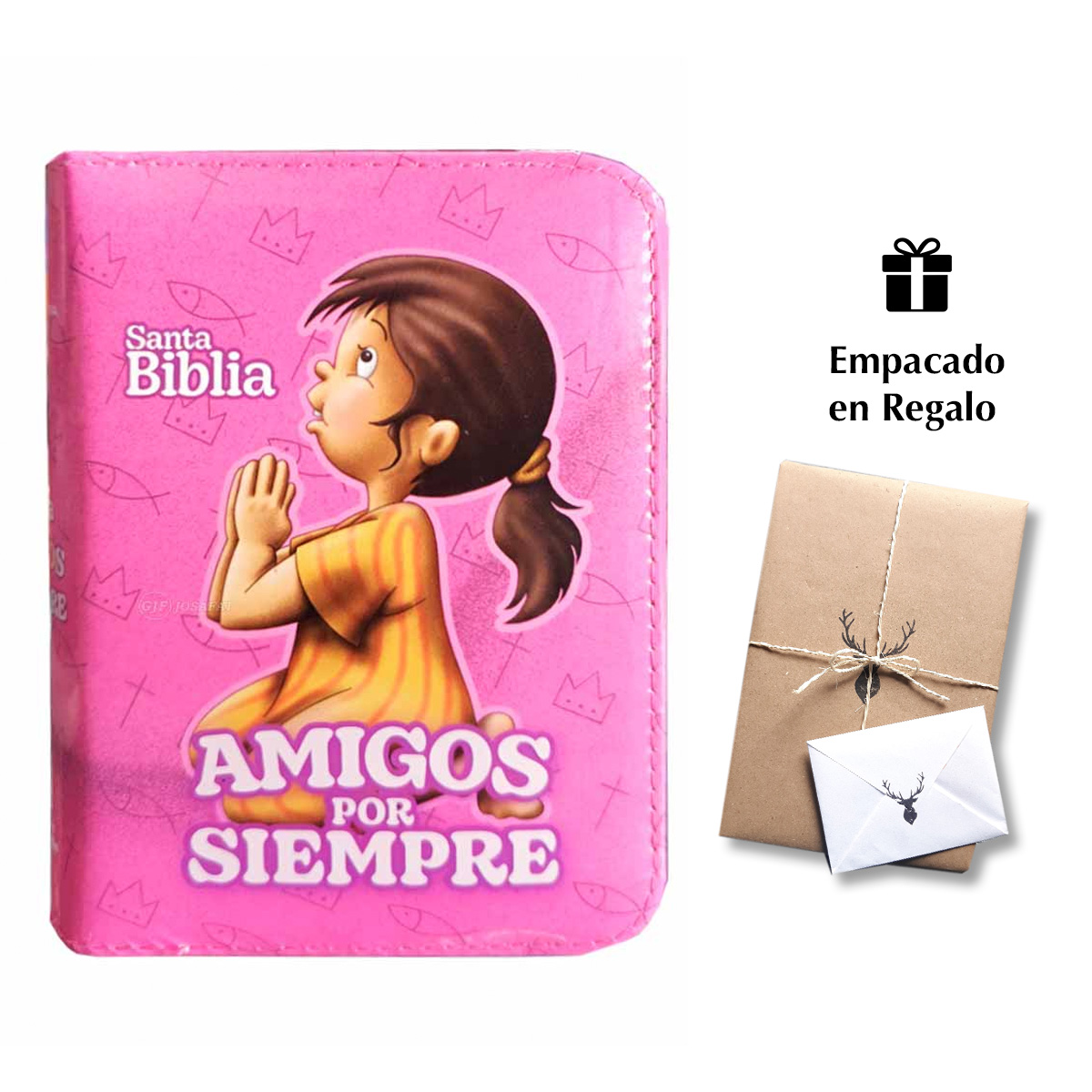 Biblia Amigos por Siempre RVR1960 Tapa Charol Rosado Compacta
