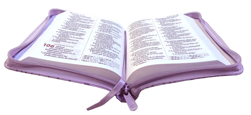 Biblia Reina Valera 1960 mediana RVR Letra Grande 11 puntos Lila Con Ayudas Digitales - Imagen 5