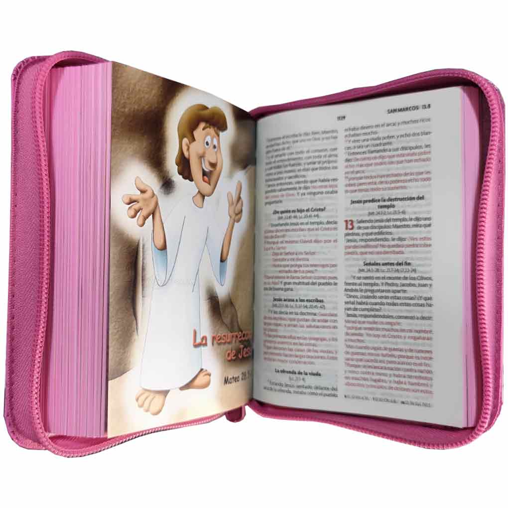 Biblia Amigos por Siempre RVR1960 Tapa Charol Rosado Compacta - Imagen 4