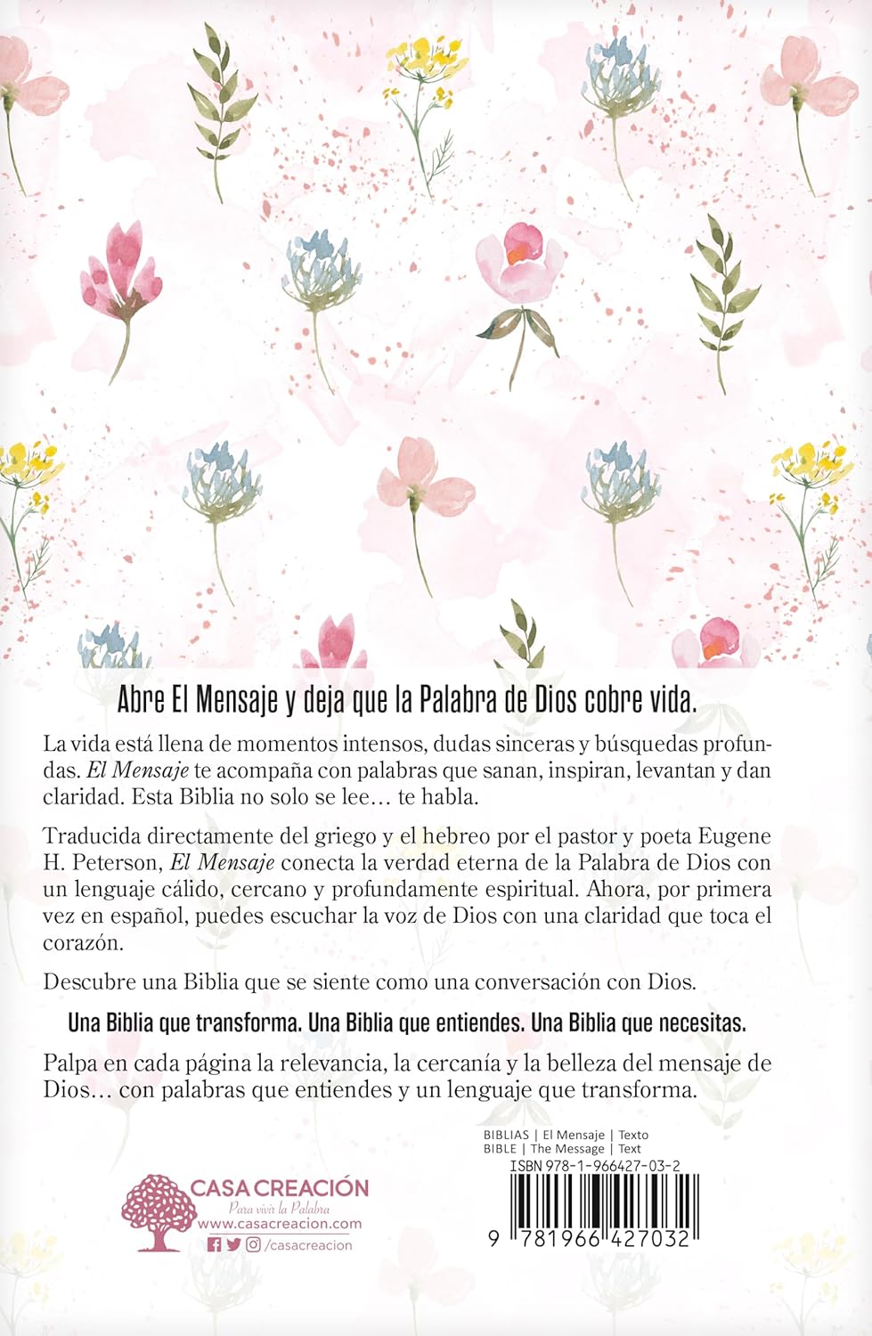 Biblia El Mensaje Tapa dura Rosa Floral : La Biblia en un lenguaje claro y profundo - Imagen 4