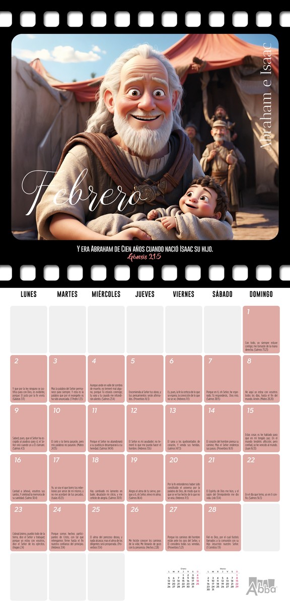 Calendario Abba 2026 – Héroes de la Biblia para Niñas y Niños - Imagen 3