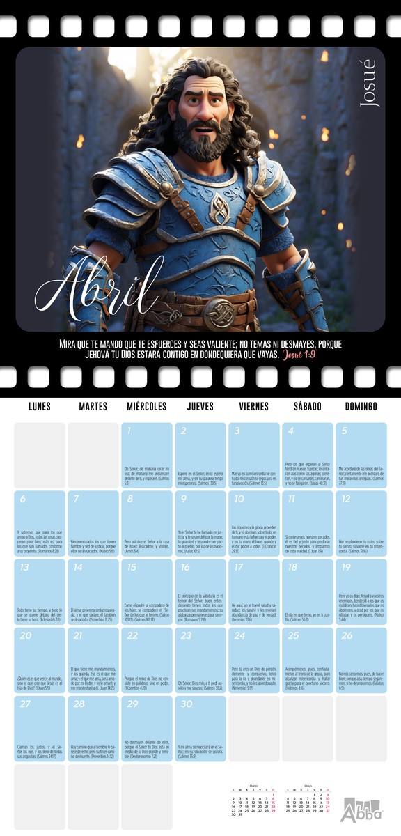 Calendario Abba 2026 – Héroes de la Biblia para Niñas y Niños - Imagen 5