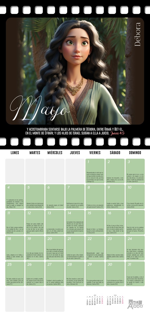Calendario Abba 2026 – Héroes de la Biblia para Niñas y Niños - Imagen 6