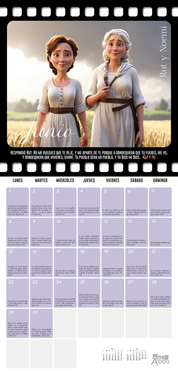 Calendario Abba 2026 – Héroes de la Biblia para Niñas y Niños - Imagen 7