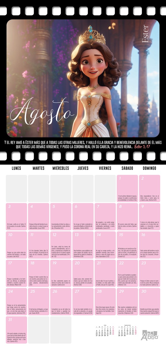 Calendario Abba 2026 – Héroes de la Biblia para Niñas y Niños - Imagen 10