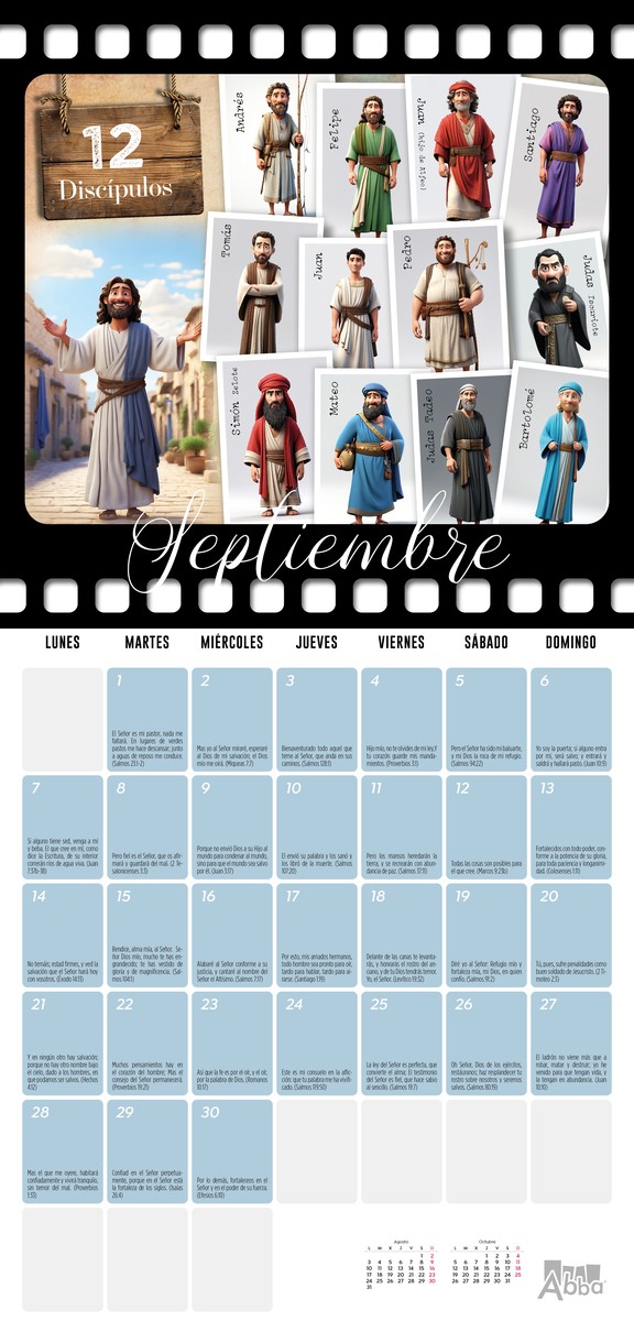 Calendario Abba 2026 – Héroes de la Biblia para Niñas y Niños - Imagen 11