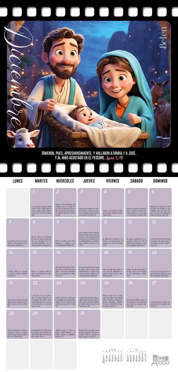 Calendario Abba 2026 – Héroes de la Biblia para Niñas y Niños - Imagen 12