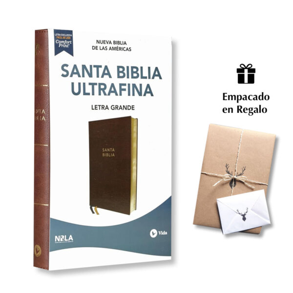 Biblia NBLA Ultrafina Letra grande Leathersoft Café Palabras de Jesús en rojo