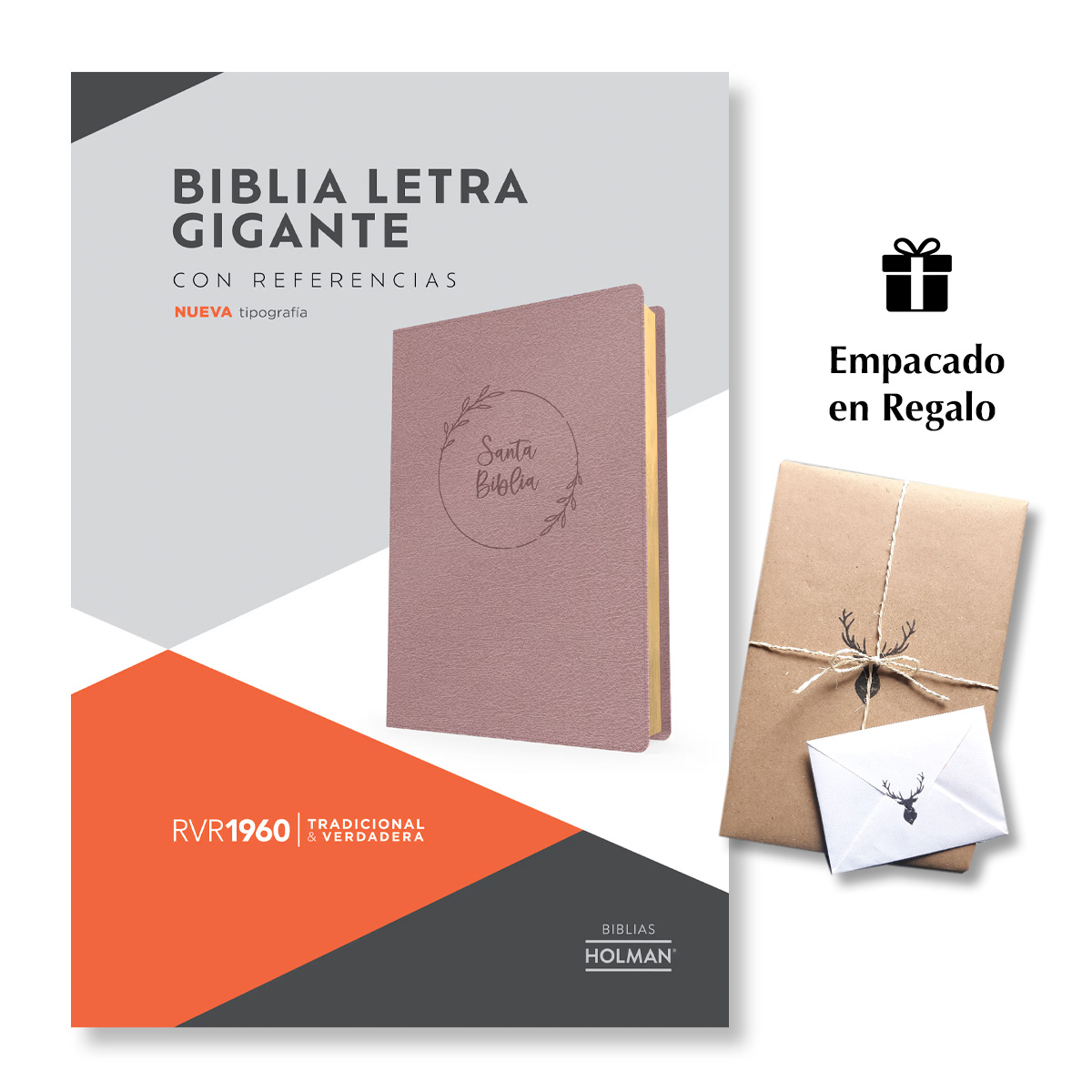 Biblia RVR60 Letra Gigante Rosa Perla Imitación Piel