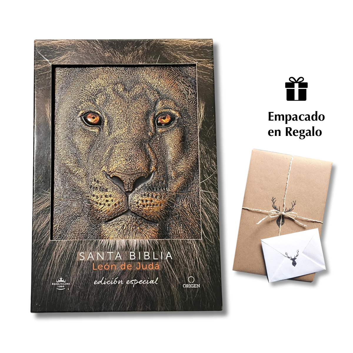 Biblia RVR 1960 Letra grande Edición León de Judá en Bronce 3D