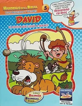 Libro De Colorear -David - Historias de la Biblia con Principios y Valores