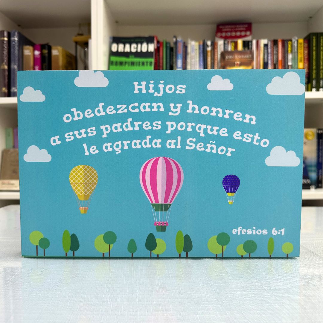 Cuadro decorativo de madera - Efesios 6:1 - Imagen 2