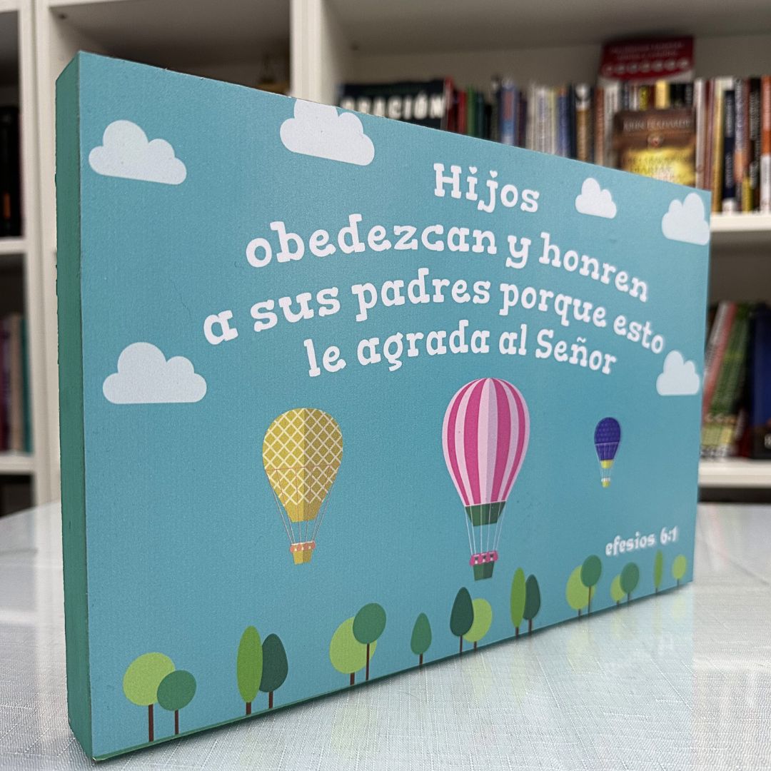 Cuadro decorativo de madera - Efesios 6:1 - Imagen 3