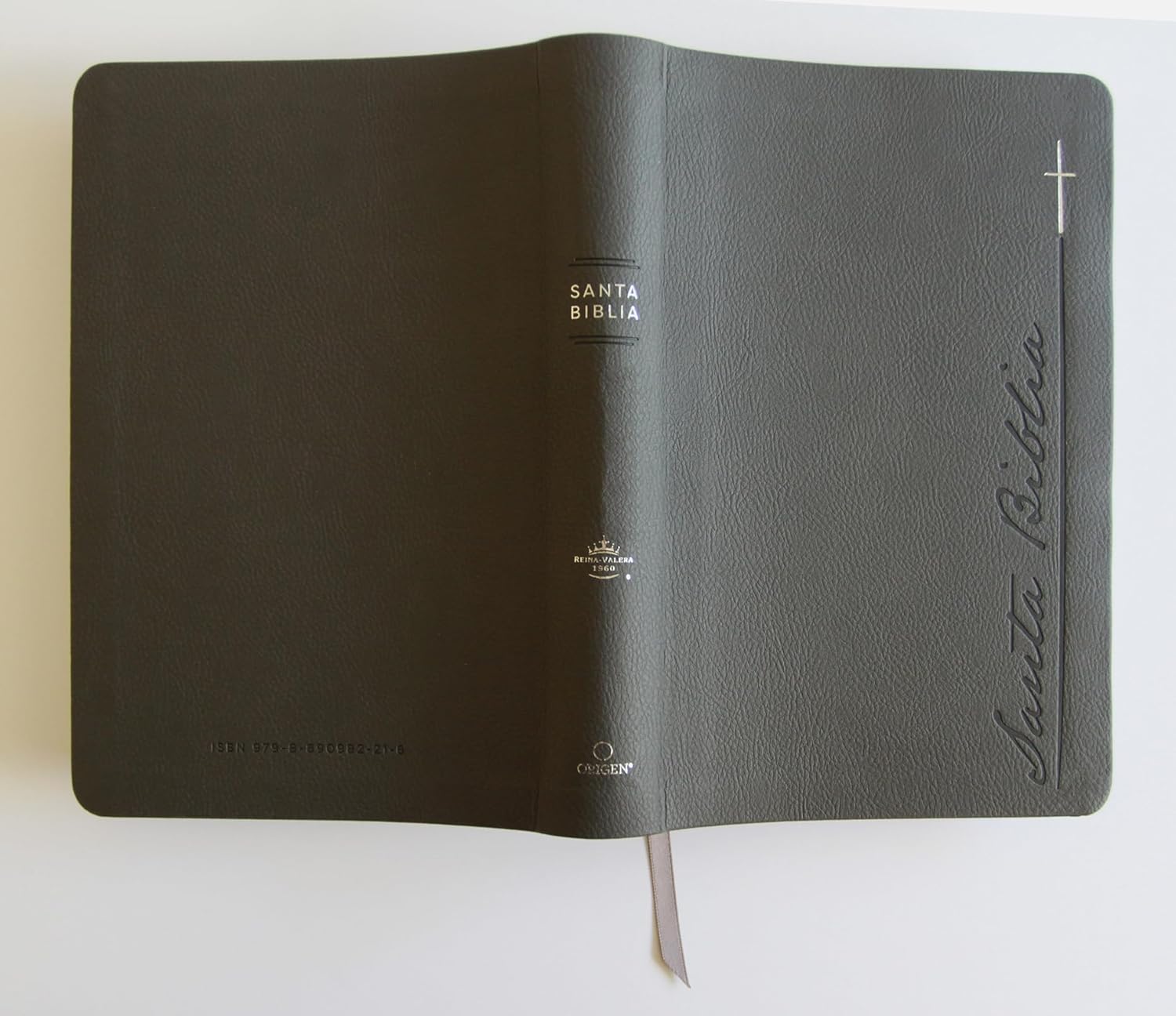 Biblia RVR60 Gris Letra Gigante Imitacion Piel Cantos Pintado - Imagen 5