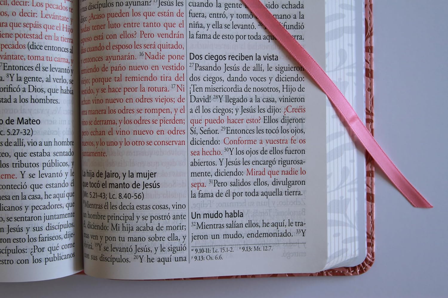 Biblia RVR60 Rosada Flores Letra Gigante Imitacion Piel Canto Pintado - Imagen 7