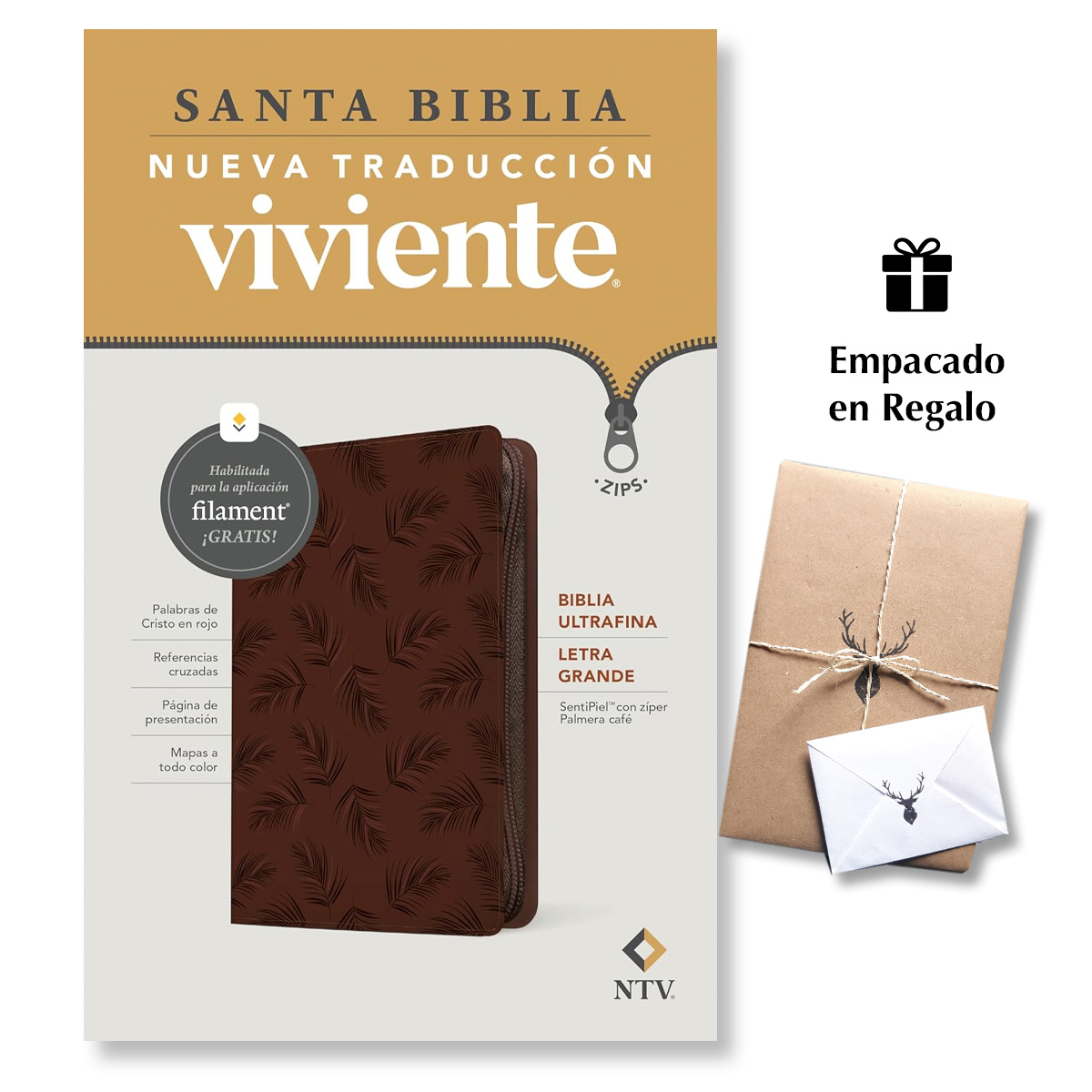 Biblia NTV Cafe Cierre Letra Grande Ultrafina Filament