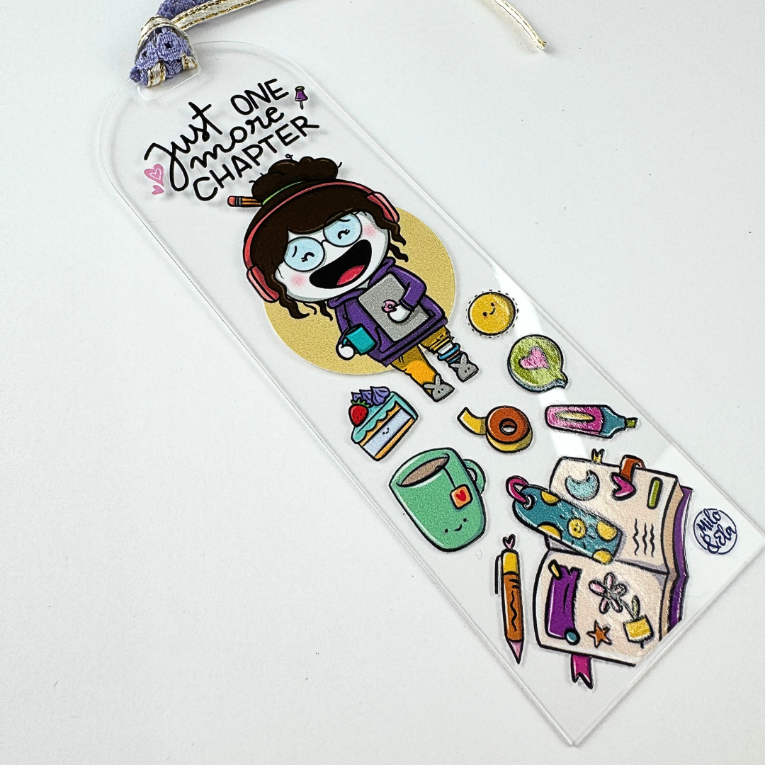Separador de libros acrílico – Just one more chapter 💜📖 - Imagen 2