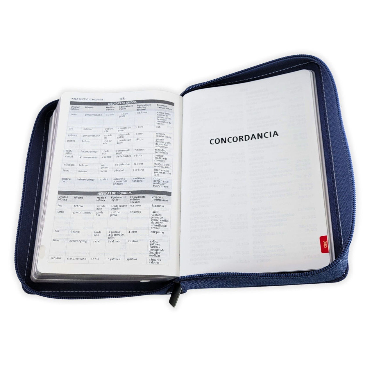 Biblia RVR60 Compacta Letra Gigante Azul Flores Cierre Indice - Imagen 4