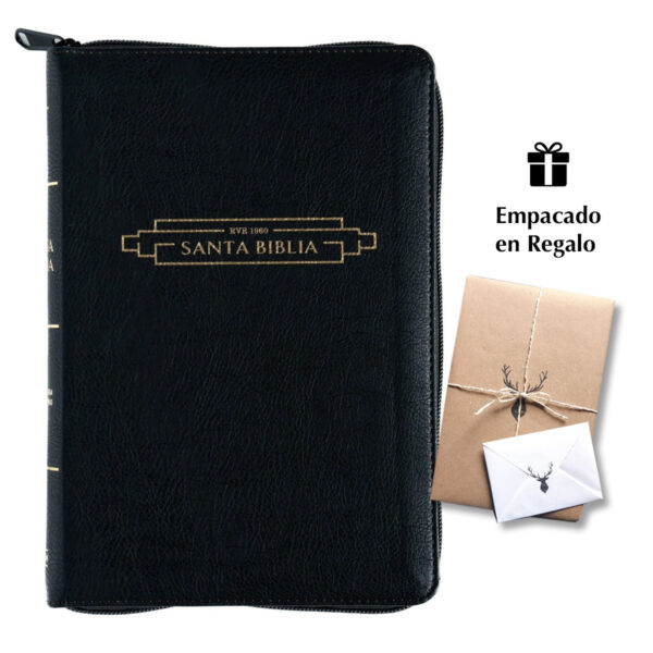 Biblia RVR60 Manual Letra Gigante Negro Imitación Cierre Indice