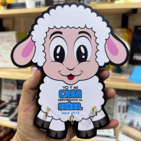 Cuelga Llave - Oveja - Porta Llaves - Yo y mi Casa Serviremos al Señor - Josué 24:15