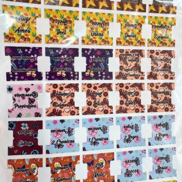 Mariposa Colores – Indice para Biblia Adhesivo / Tabs para Biblias / STICKERS / Hefziba