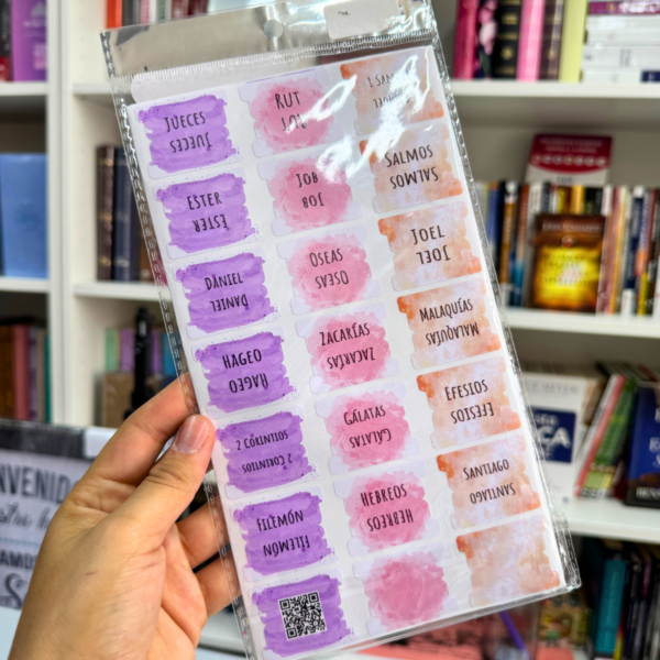 Acuarelas – Indice para Biblia Adhesivo / Tabs para Biblias / STICKERS / Hefziba