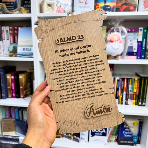 Salmo 23 -Cuadro en Madera – Decorativo (28 x 16 cm)