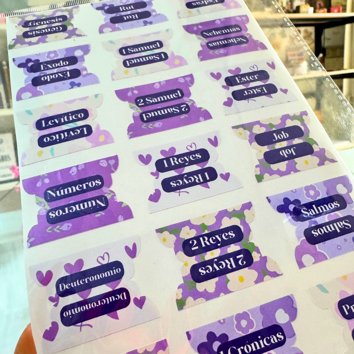 Flores Moradas – Índice para Biblia Adhesivo / Tabs para Biblias / STICKERS - Imagen 2