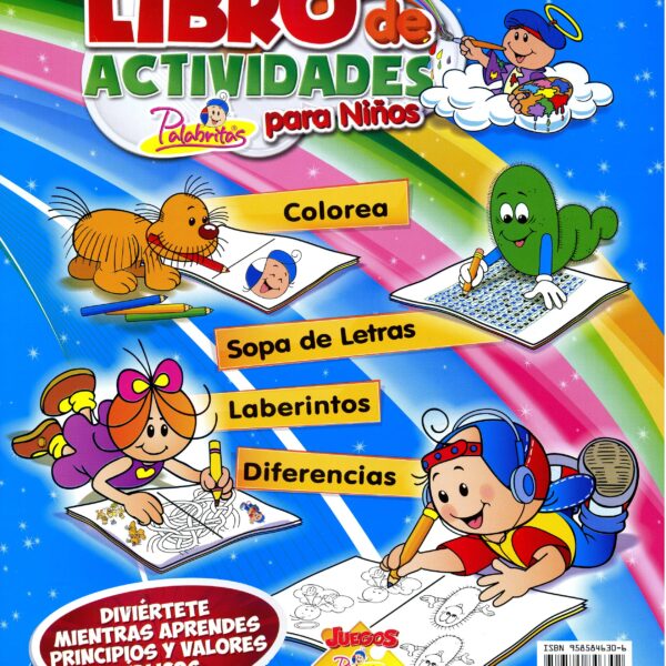 Libro de Actividades para Niños- Diviértete Mientras Aprendes Principio y Valores Bíblicos - Palabritas