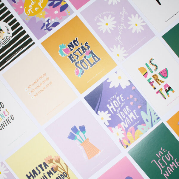 Postales PACK X 16 - Sobre el amor, bondad, poder, esencia y grandeza de Dios para esparcirlas por el mundo.