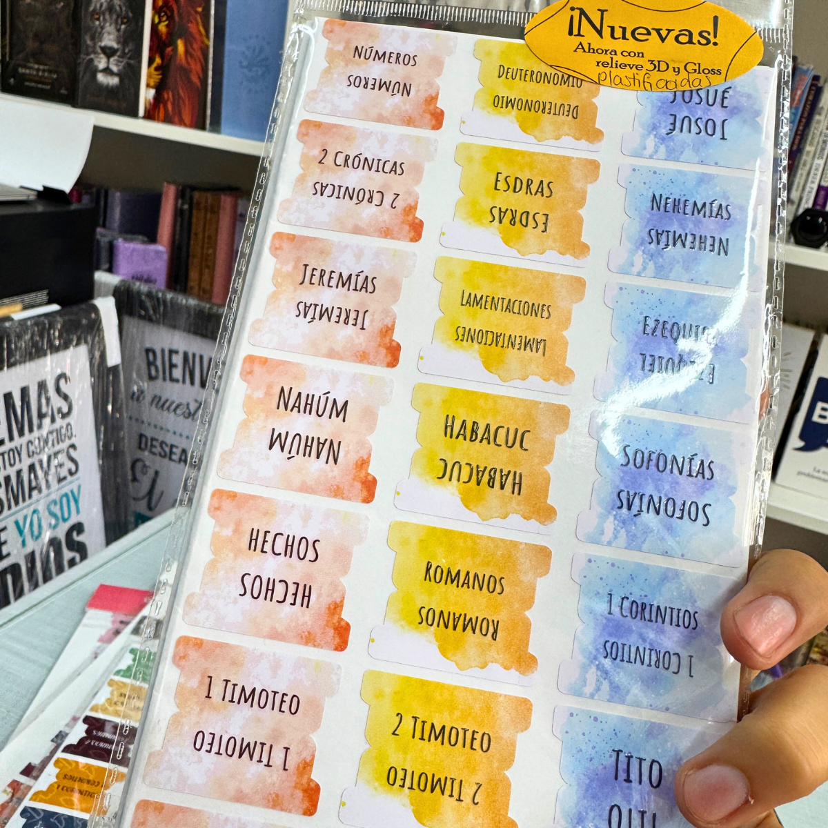 Acuarelas – Indice para Biblia Adhesivo / Tabs para Biblias / STICKERS / Hefziba - Imagen 2