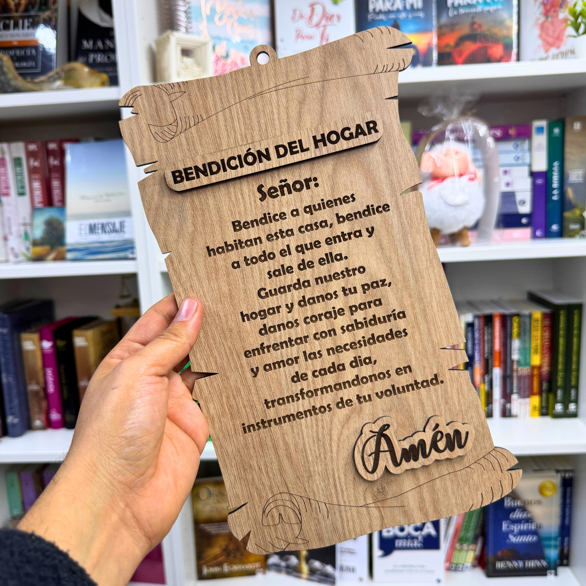 🪵 Bendición del Hogar - Cuadro en Madera – Decorativo (28 x 16 cm)