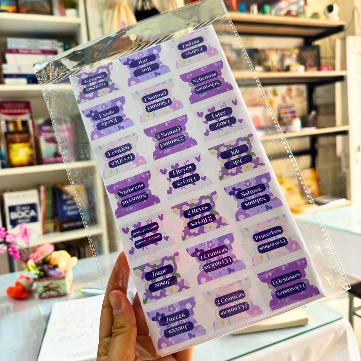 Flores Moradas – Índice para Biblia Adhesivo / Tabs para Biblias / STICKERS