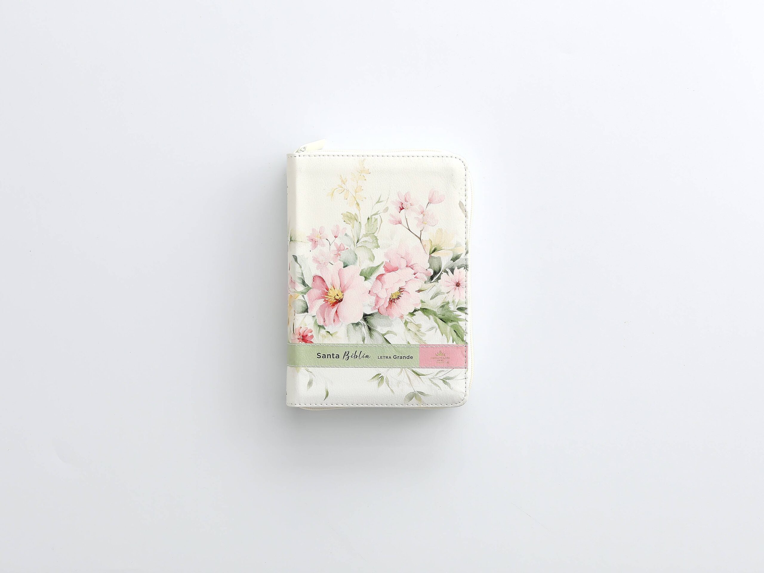 Biblia RVR Portátil Letra Grande 12 pts Piel Flores cierre índice - Imagen 7