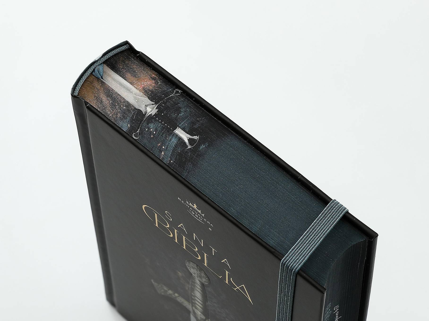 Biblia RVR60 Tamaño manual Letra Grande 12 puntos Tapa dura con elástico Espada - Imagen 5