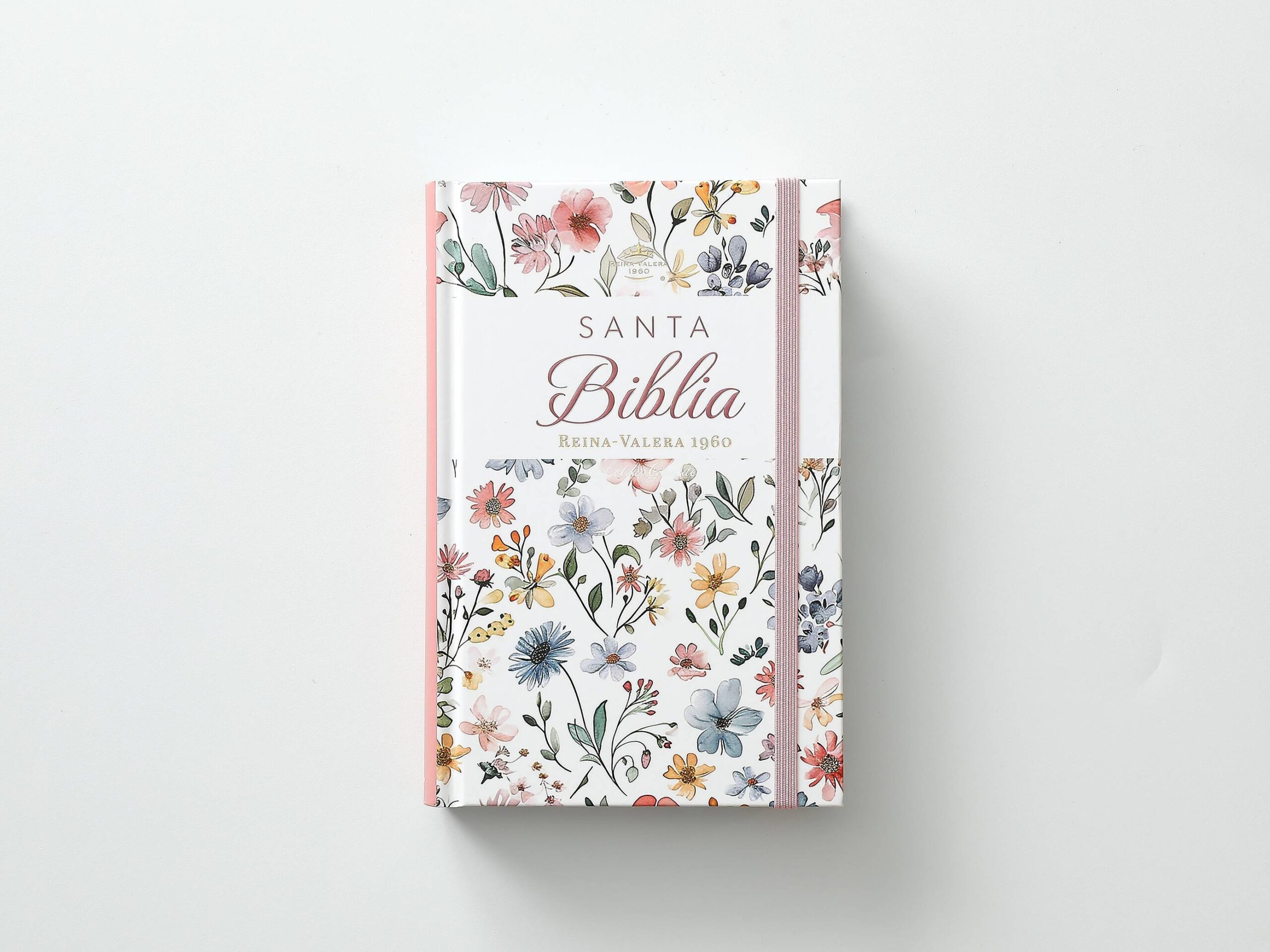 Biblia RVR60 Tamaño manual Letra Grande 12 puntos Tapa dura con elástico Primavera Blanca - Imagen 8