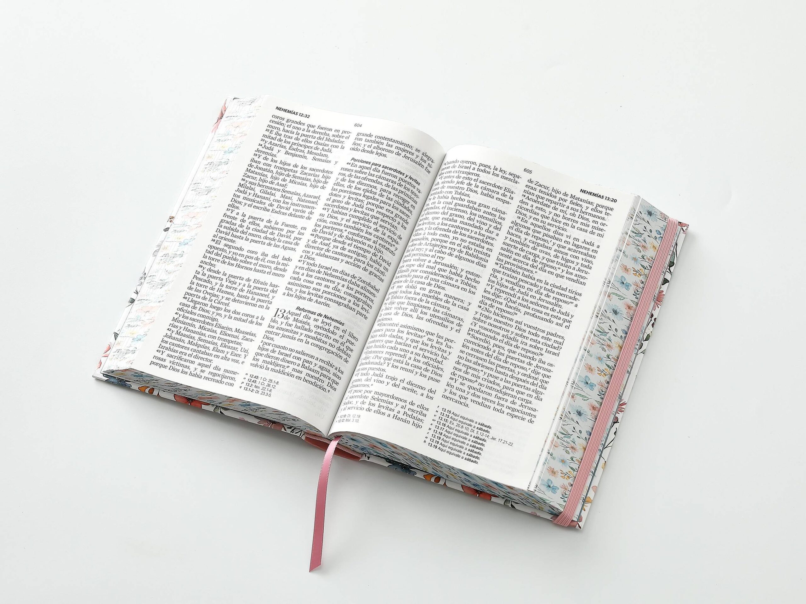 Biblia RVR60 Tamaño manual Letra Grande 12 puntos Tapa dura con elástico Primavera Blanca - Imagen 3