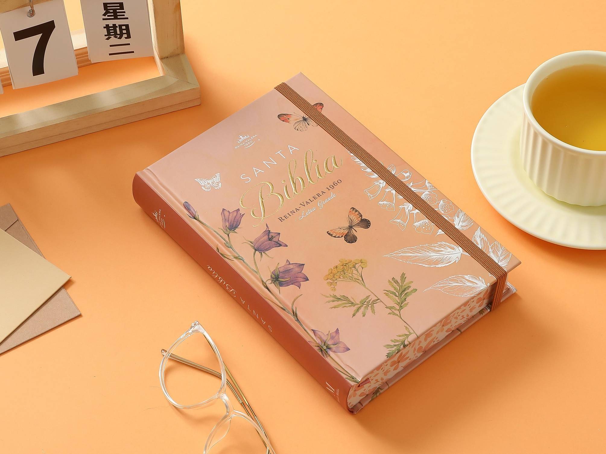 Biblia RVR Letra Grande 12 pts Tapa dura con elástico Primavera - Imagen 3