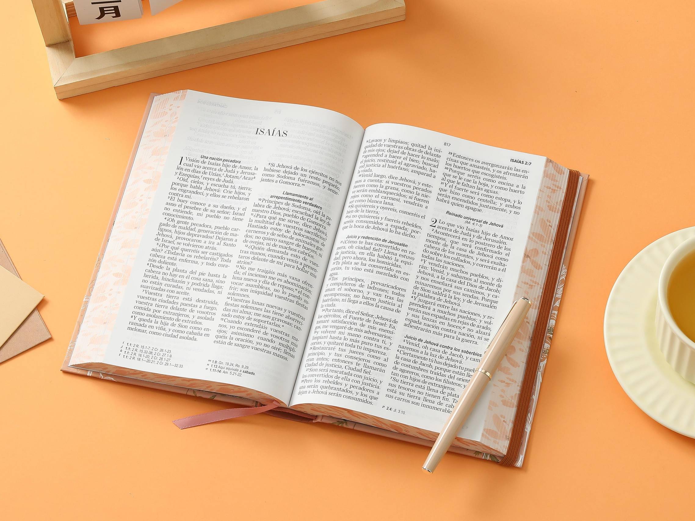 Biblia RVR Letra Grande 12 pts Tapa dura con elástico Primavera - Imagen 4