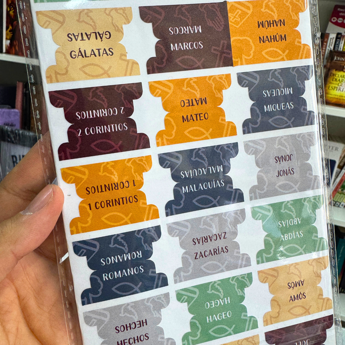 Pez Cruz – Indice para Biblia Adhesivo / Tabs para Biblias / STICKERS / Hefziba