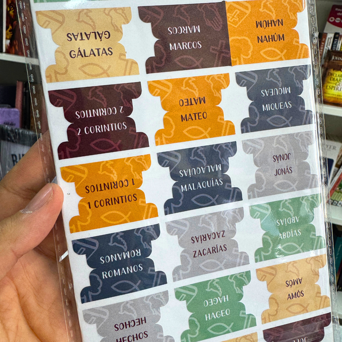 Pez Cruz – Indice para Biblia Adhesivo / Tabs para Biblias / STICKERS / Hefziba - Imagen 2
