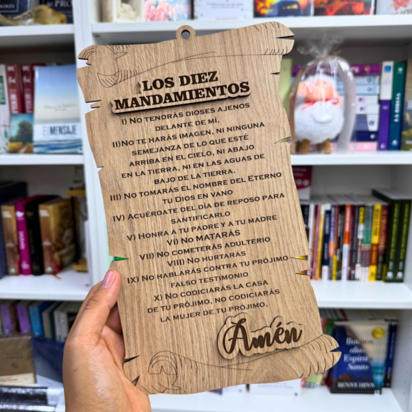 Los Diez Mandamientos - 🪵 Cuadro en Madera – Decorativo (28 x 16 cm)