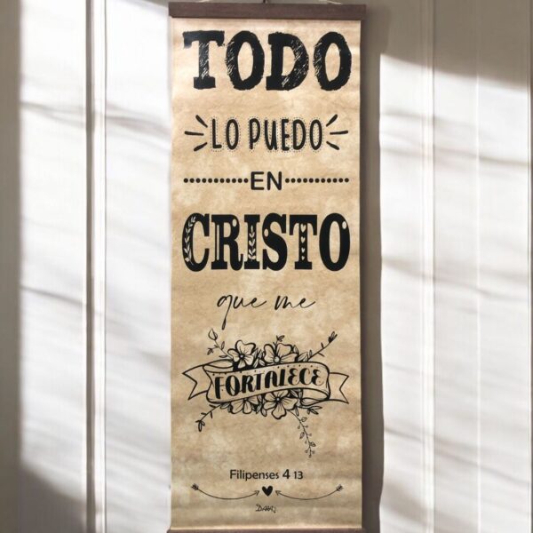 Pergamino Decorativo “Filipenses 4:13” – Todo lo puedo en Cristo